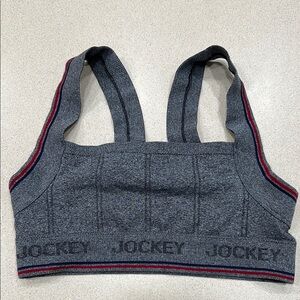 Jockey Charcoal Bra with Red Trim